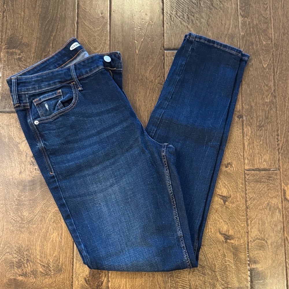 Old Navy Size 12 Tall Women’s Dark Blue Denim Jeans Rockstar Super Skinny